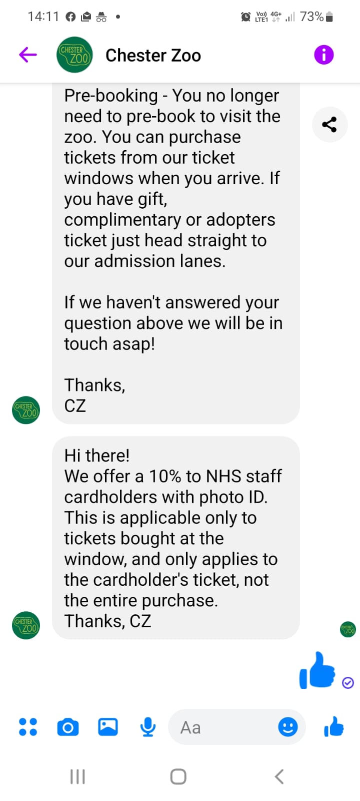 A Day Out at Chester Zoo with the Family for NHS Staff